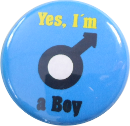 Yes I am a boy Button